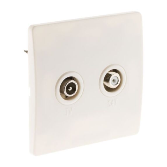 Prise tv ∅9,52 + satellite. vis + griffes blanc - diwone - INOTECH