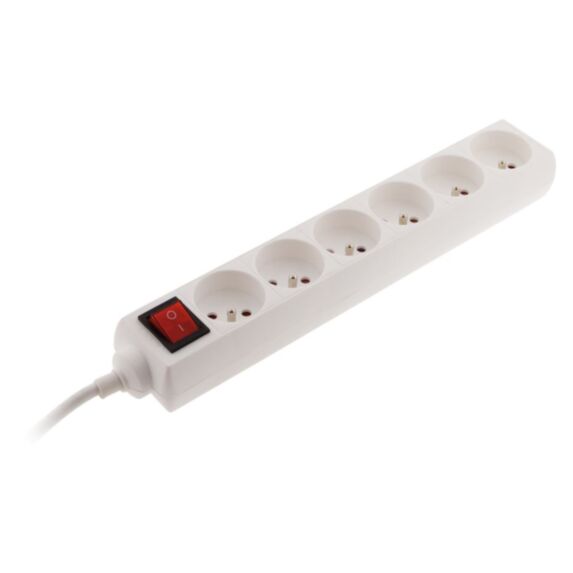 Multiprise 6 prises 16a 2P+T + interrupteur blanc - ZENITECH