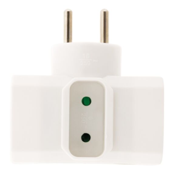 Fiche 3 prises Triplite 2x16a + 1x6a latérale blanc - ZENITECH