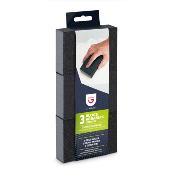 3 Blocs abrasifs 4 faces moyen/fin GERLON