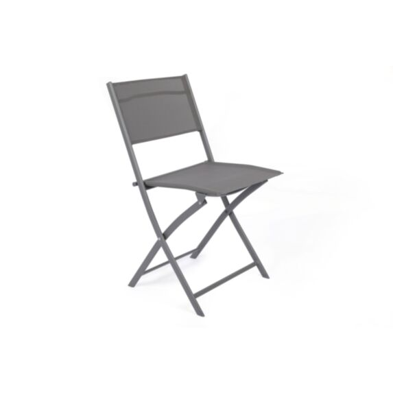Chaise pliante Figari en acier anthracite/texaline anthracite