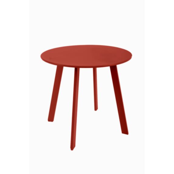 Table d'appoint ronde en acier Ø49 cm terracotta