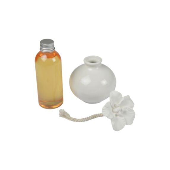 Coffret diffuseur et fleur céramique 100 mL Vanille - HOMEA