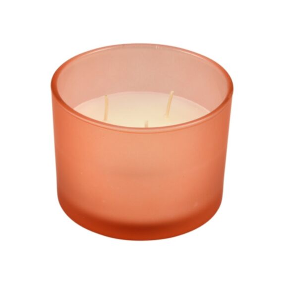 Bougie verrine 3 mèches paraffine 11x8cm parfum mangue - HOMEA