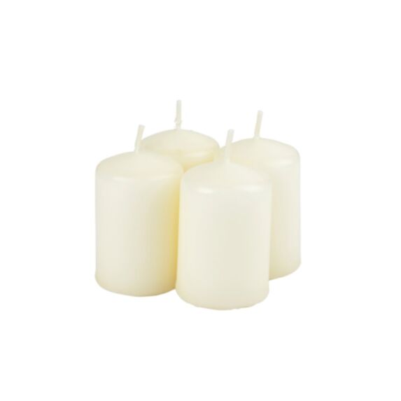 Set de 4 bougies pilier Essentiel vanille Ø4 x H6 cm - HOMEA