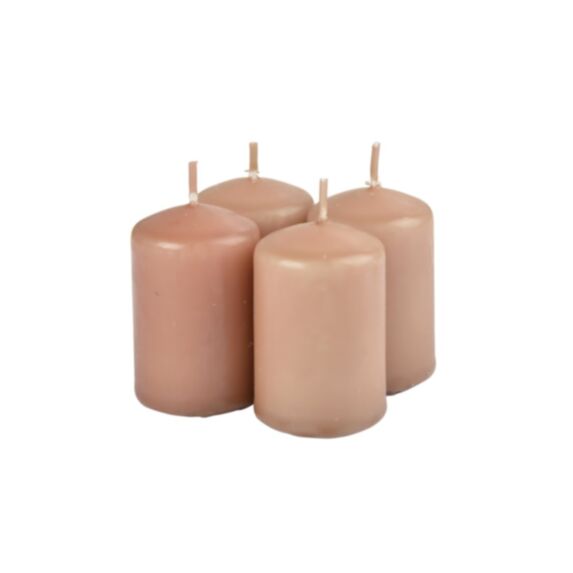 Set de 4 bougies pilier Essentiel opium Ø4 x H6 cm - HOMEA