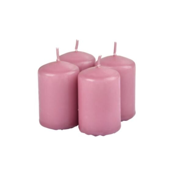 Set de 4 bougies pilier Essentiel orchidée Ø4 x H6 cm - HOMEA