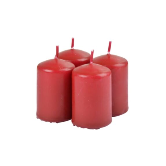 Set de 4 bougies pilier Essentiel fruits rouges Ø4 x H6 cm - HOMEA