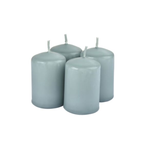 Set de 4 bougies pilier Essentiel fleurs de coton Ø4 x H6 cm - HOMEA