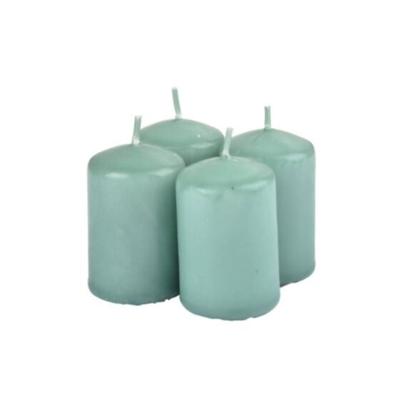 Set de 4 bougies pilier Essentiel thé vert Ø4 x H6 cm - HOMEA
