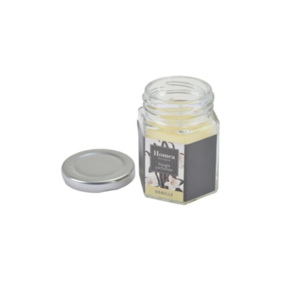 Bougie en pot couvercle Essentiel vanille Ø5,5 x H5,5 cm - HOMEA