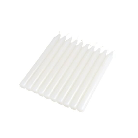 Set de 10 bougies chandelle 20 cm coloris blanc - HOMEA