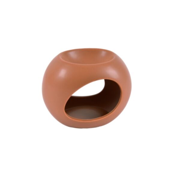 Brûle-parfum céramique rond Ø13 x 11 cm terracotta - HOMEA