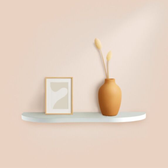 Étagère design naturel MDF 57x19x1,8cm blanc - HOMEA