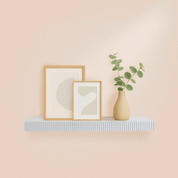 Étagère flottante Striée MDF 60x23,5x3,8cm blanc - HOMEA