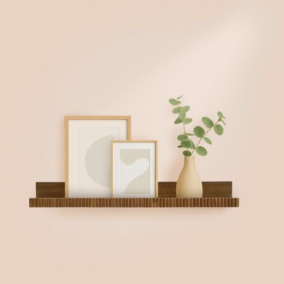 Étagère photo striée bois 59x11,5x5,9cm acacia - HOMEA
