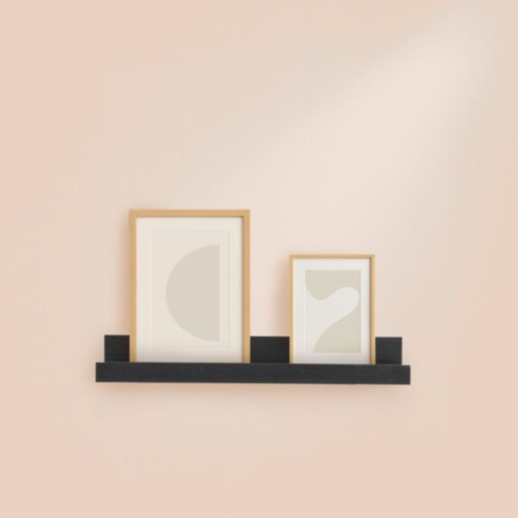 Étagère photo MDF 80x6x7cm noir - HOMEA