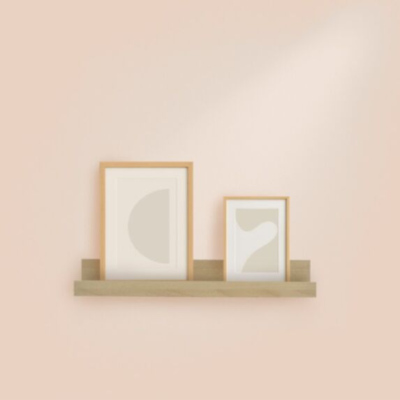 Étagère photo MDF 80x6x7cm chêne clair - HOMEA