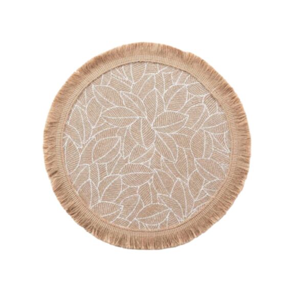 Set de table Colombie 38cm jute imprimé + franges - DOUCEUR D'INTERIEUR