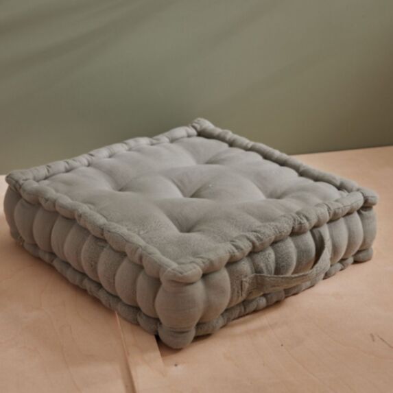 Coussin de sol Spirit garden 40 x 40 x 10 cm gaze de coton sauge - TODAY