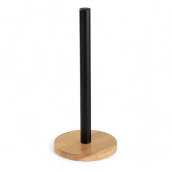 Porte essuie-tout H34 cm bois/silicone noir - UTILITY
