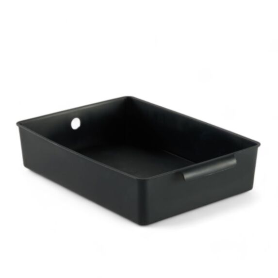 Bac de rangement plastique 34 x 24 x 7 cm noir - UTILITY