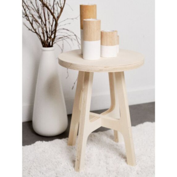 Tabouret rond Simplicity Ø35 x H40 cm bois naturel - LA FACTORY
