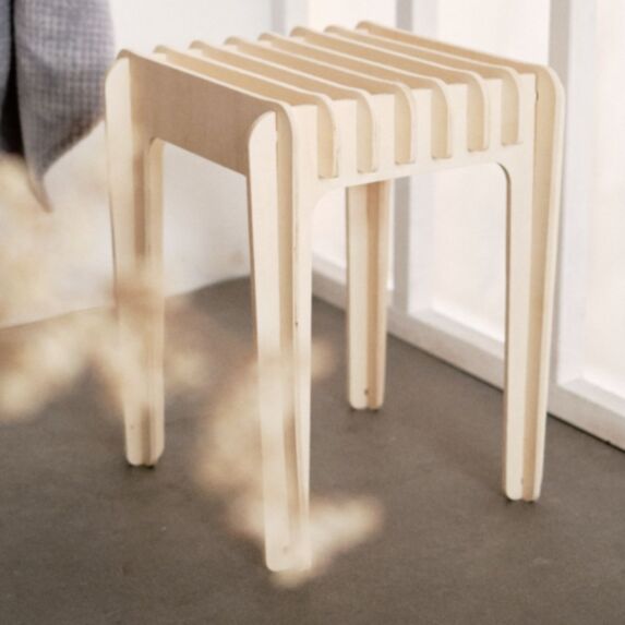 Tabouret carré Simplicity 35 x 35 x H40 cm bois naturel - LA FACTORY