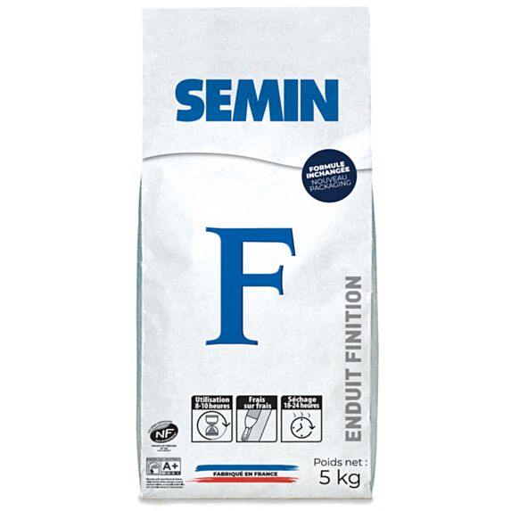 Enduit de rebouchage intérieur express gros travaux sac 5 kg - SEMIN