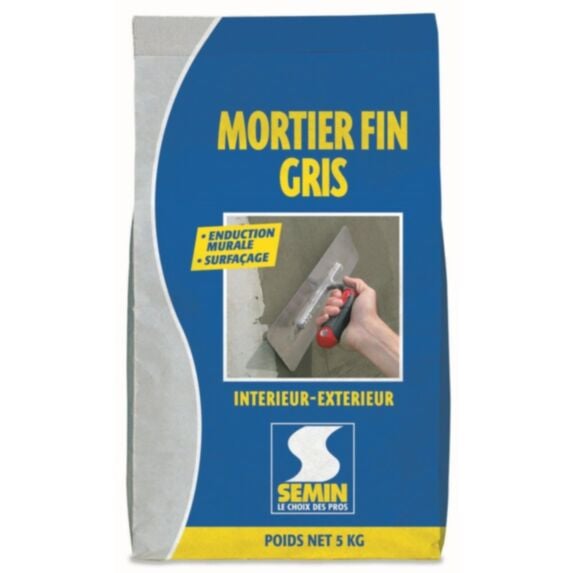 Mortier fin gris sac 5kg - SEMIN