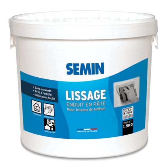 Enduit de lissage intérieur en pâte 1,5 kg - SEMIN