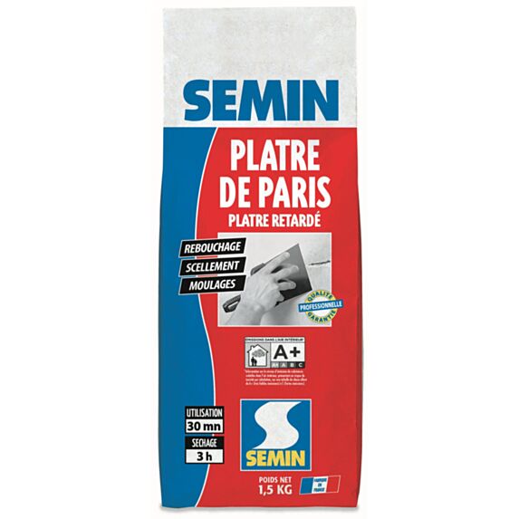 Plâtre de Paris, sac 15 kg - SEMIN