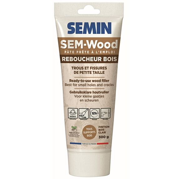 Enduit de rebouchage bois intérieur/extérieur en tube 300 g - SEMIN
