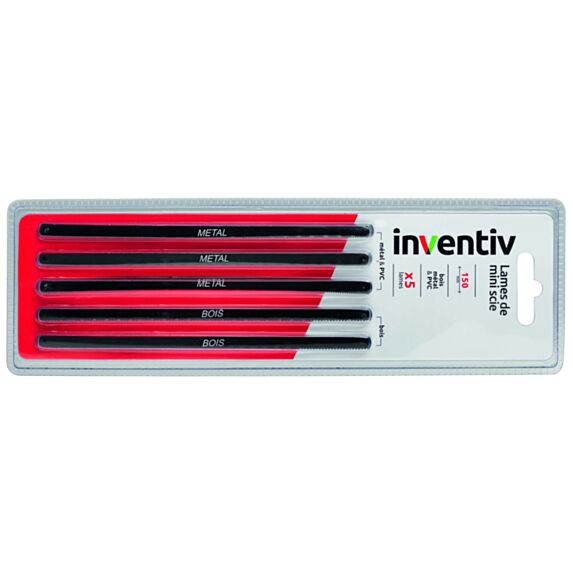 5 lames (3 métal et 2 bois) pour mini scie - INVENTIV