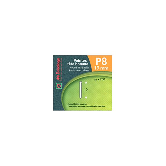 pointes p8 - 19 mm - MR BRICOLAGE