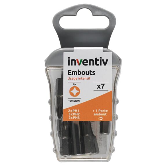 Coffret 7 embouts de vissage torsion - INVENTIV