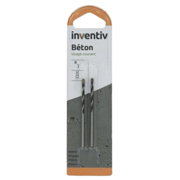 Foret béton Ø3 L170 x 50 mm - INVENTIV