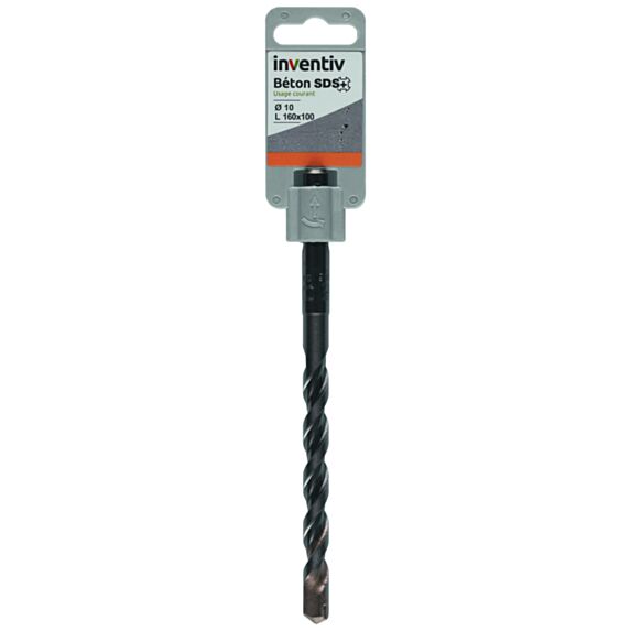 Foret béton SDS Ø10 L160 x 100 mm - INVENTIV
