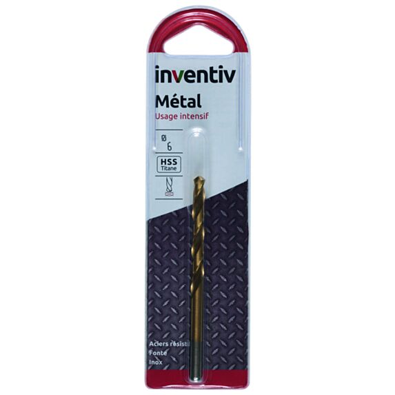 Foret métal HSS titane Ø6 mm - INVENTIV