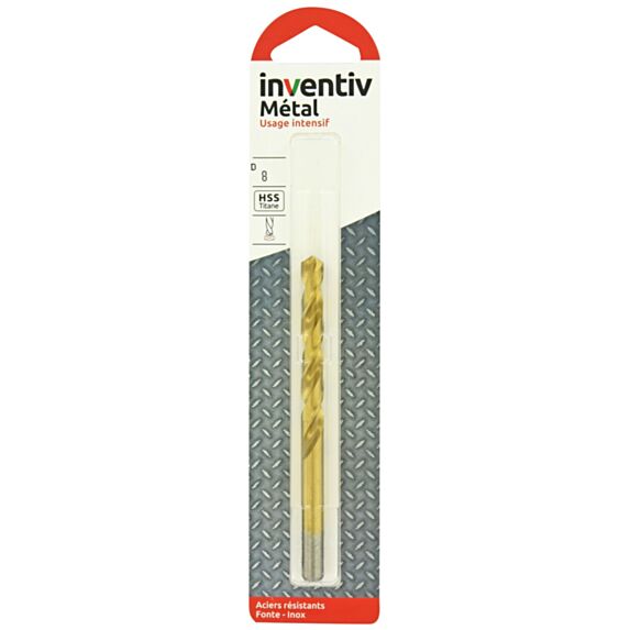 Foret métal HSS titane Ø8 mm - INVENTIV