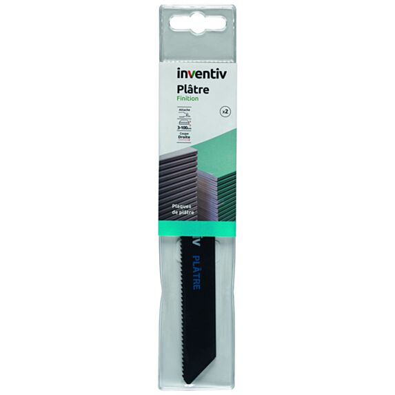2 lames de sabre placo CP 100 mm - INVENTIV