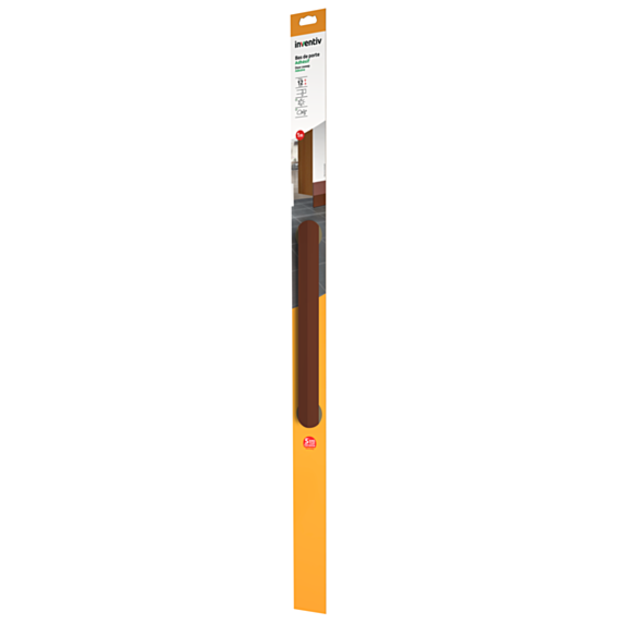 Bas de porte isolant à lèvre Adhésif 1m Marron - INVENTIV
