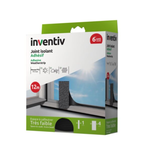Joint Espace très faible (1-4 mm) 12m Noir - INVENTIV