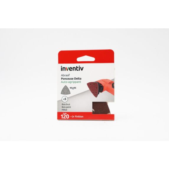 5 patins Delta 95x95mm grains 120 - INVENTIV