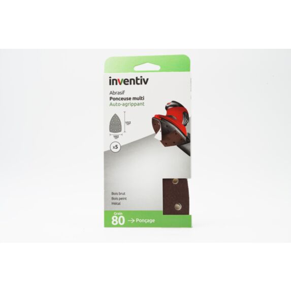 5 Patins abrasifs multi ponceuse 152x102mm Grain 80 - INVENTIV