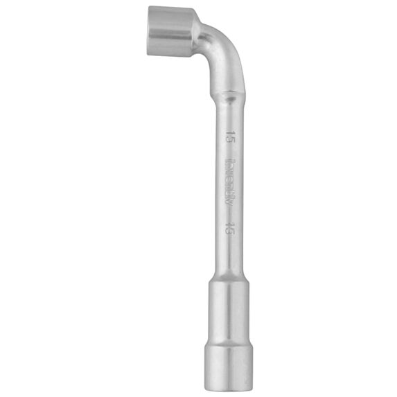Clé à pipe débouchée 15mm 6/12 pans chrome vanadium - INVENTIV