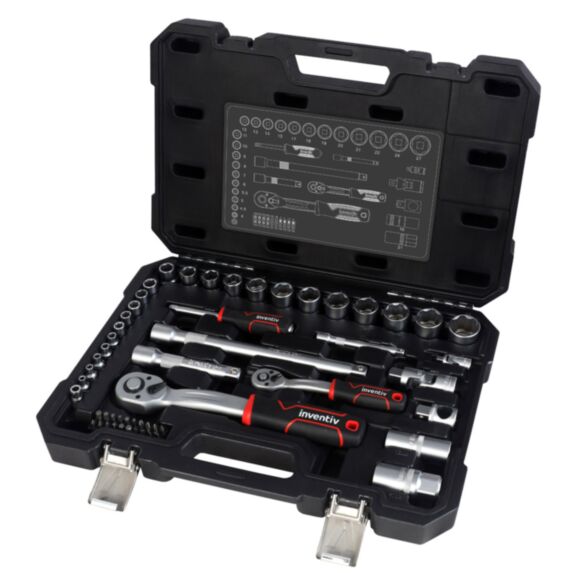 Coffret à douilles mixtes 54 pièces 1/4