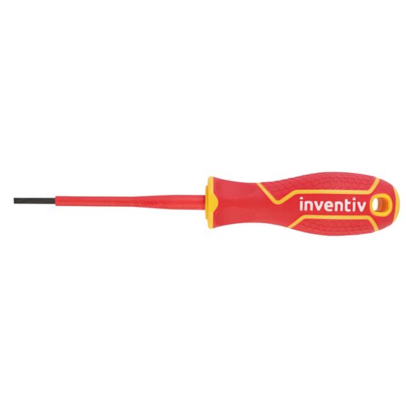 Tournevis plat électricien isolé 2,5x75mm chrome vanadium - INVENTIV