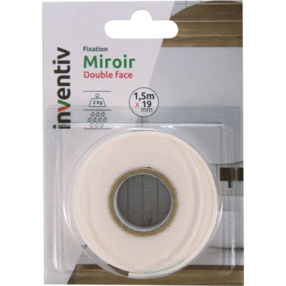 Double-face adhésif miroir 1,5mx19mm - INVENTIV