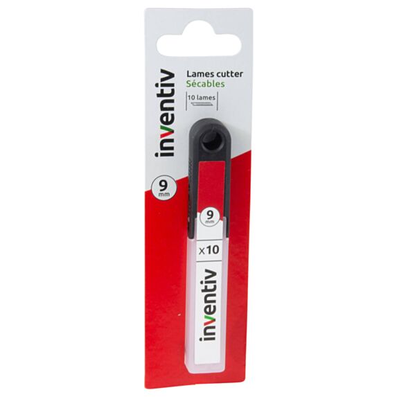 10 lames de cutter sécables SK5 9 mm - INVENTIV